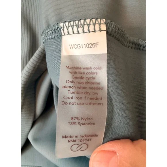 CALIA Rib Johnny Polo Womens XS Puya Green Ribbed UPF 50+ Golf Top NEW - Picture 4 of 6